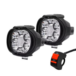 Kit 2 Faros LED Moto 6 Leds 12V 24V Con Interruptor