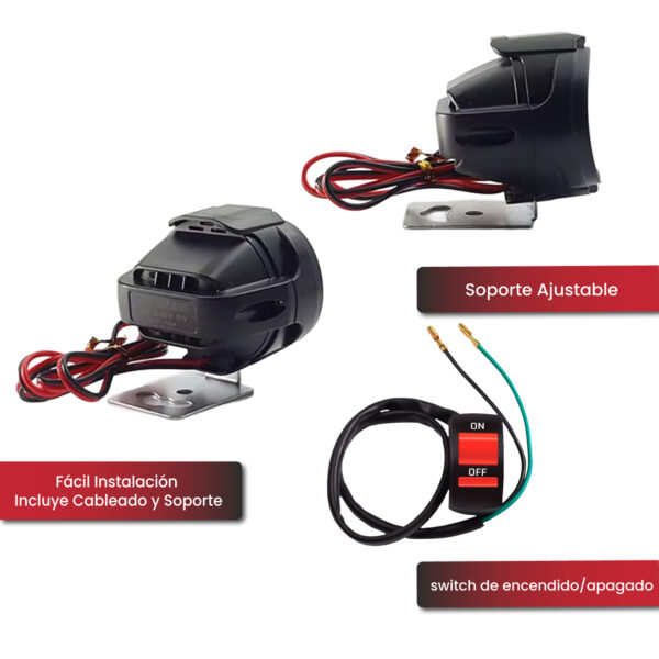 Kit 2 Faros LED Moto 6 Leds 12V 24V Con Interruptor - Image 4