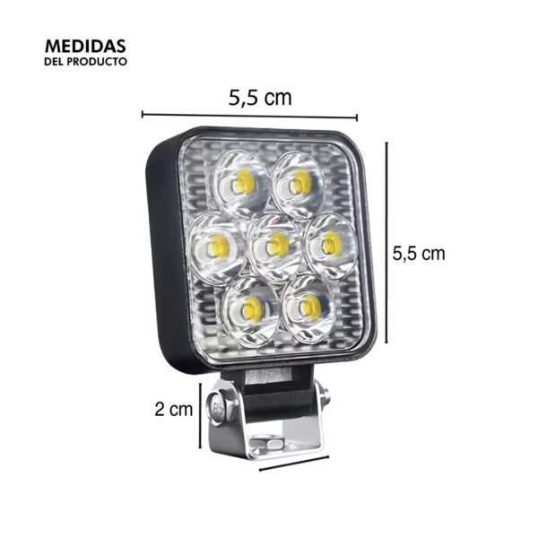 Faro LED Cuadrado 7 Leds 21W 12V 24V Universal - Image 2