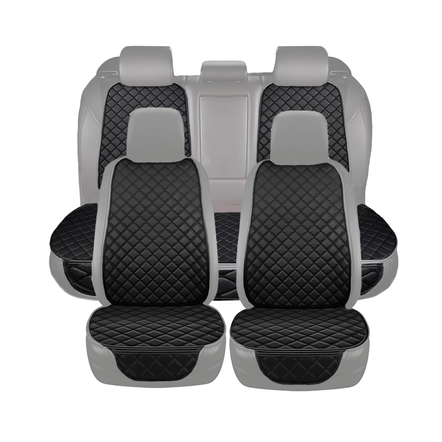 Cubre Asiento Delantero Trasero Lino Negro Funda